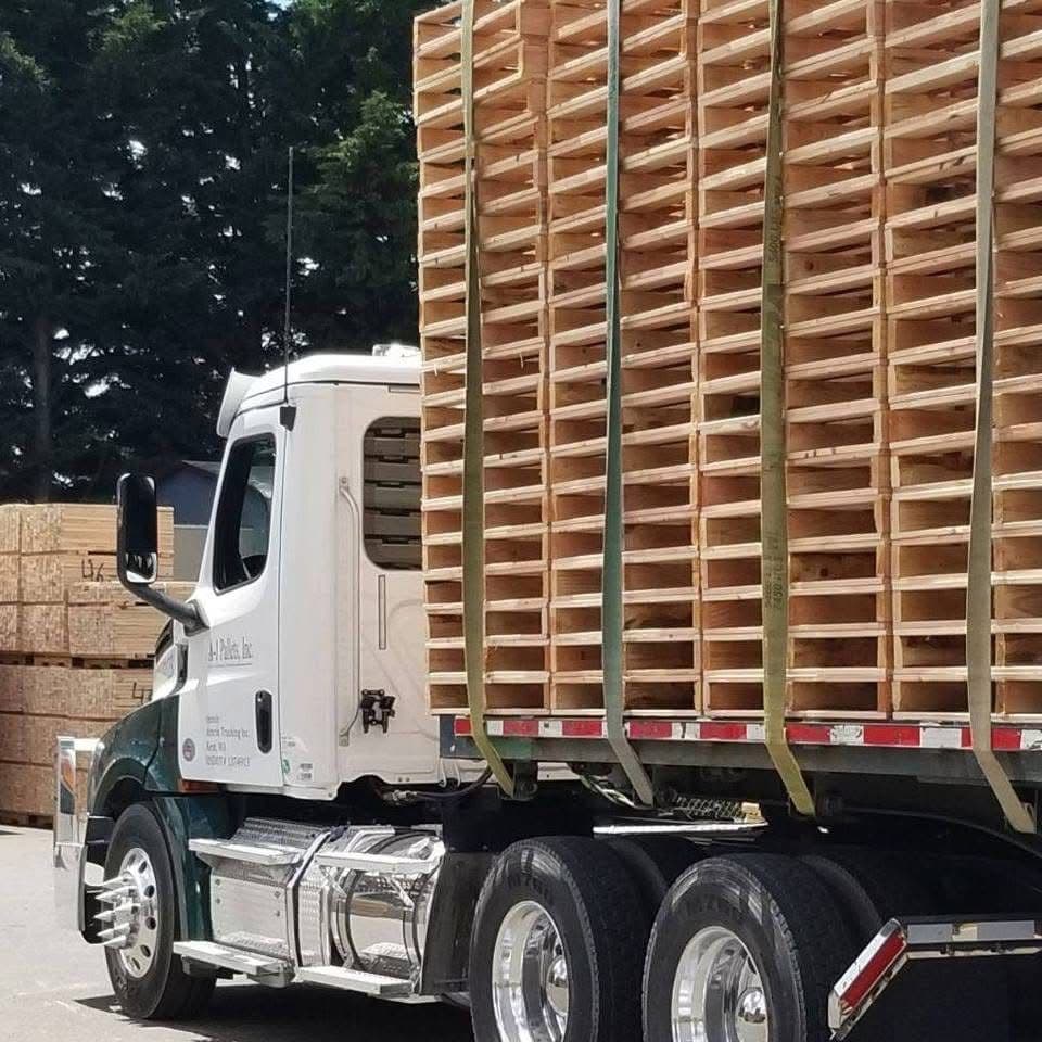 Pallets on fleet truck ready to ship